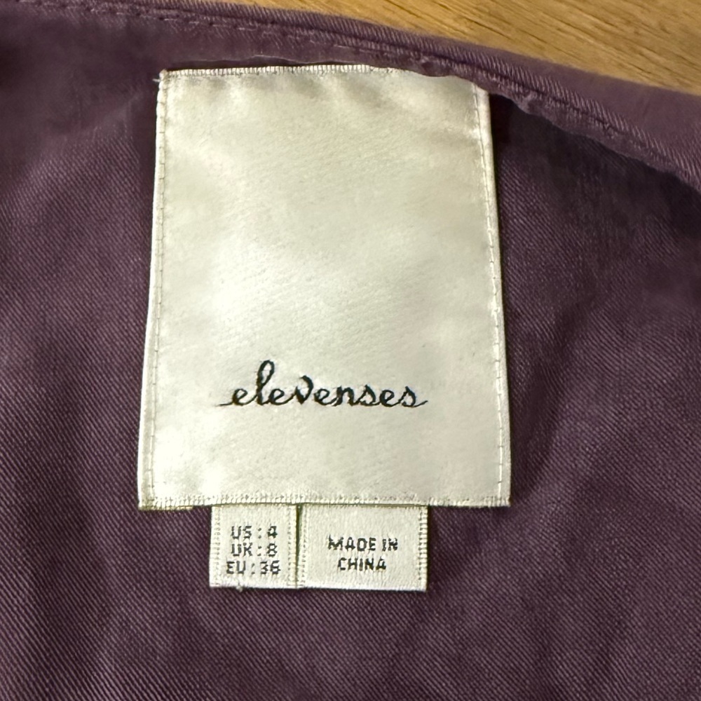 3/$20 Anthropologie Elevenses Blazer Jacket Open Front Purple women’s size 4 - Picture 2 of 11